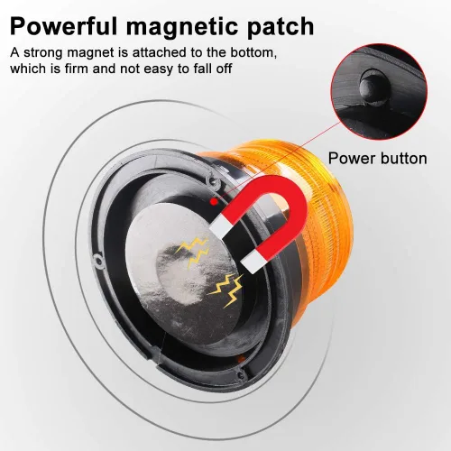 Vista 3 de Luz de flash LED de energía solar LED ámbar luces estroboscópicas para vehículos Wireless,Strong Magnetic Base Auto Turn On/Off Waterproof High