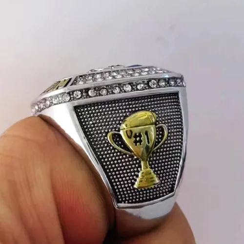 Vista 5 de Anillo de campeonato de fútbol de fantasía 2023 Premio del trofeo Ganador deportivo Anillo de campeón FFL, Zinc, Diamante blanco