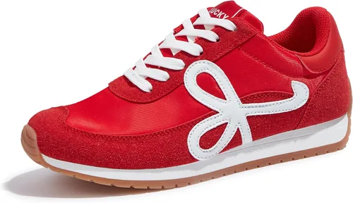 Vista 12 de LUCKY STEP - Zapatillas de moda para mujer, elegantes, de caña baja, clásicas, retro, casuales, cómodas, para correr y caminar Marrón oscuro
