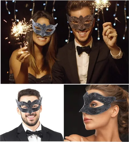 Vista 5 de Steampunk - Máscara veneciana metálica para mascarada