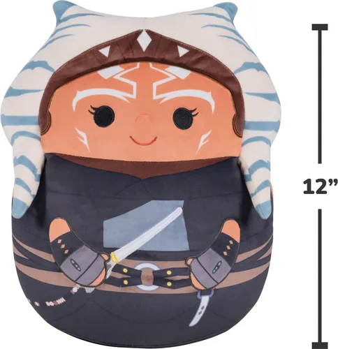 Vista 4 de Squishmallows Peluche original de Star Wars Ahsoka de 12 pulgadas (tamaño mediano)