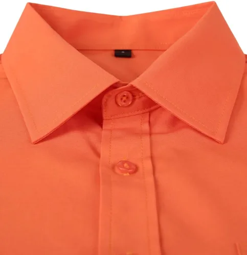 Vista 11 de corfty Camisa de vestir de manga larga para hombre, ajuste regular, elástica, sin arrugas, casual, con botones