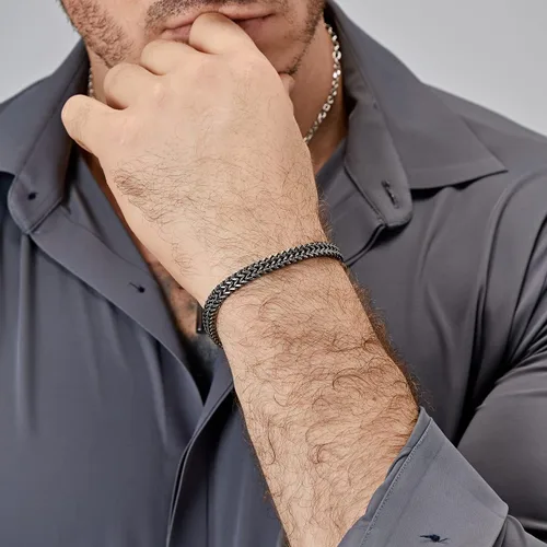Vista 5 de LUCKY27 Bracelets for Men-Stainless Steel Magnetic Clasp Cuban Chain Mens Bracelet