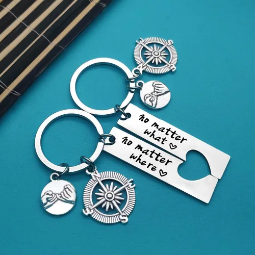 Vista 4 de Xiahuyu Juego de 2 llaveros para mejores amigos, regalos de amistad, No Matter What No Matter Done, regalo para mejores amigos, regalos de amistad