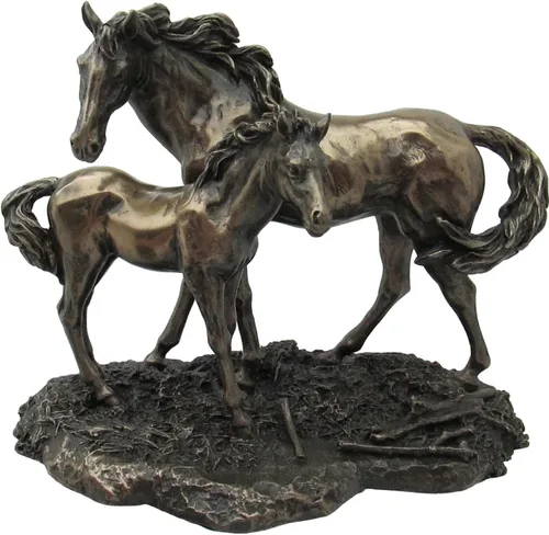 Vista 5 de Escultura de bronce, yegua y potro