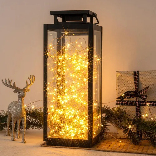 Vista 3 de Luces de Hadas Extra Largas de 660 Pies para Enchufar, Impermeables para Exteriores, Luces de Cadena de Alambre de Cobre de Alto Brillo con Control