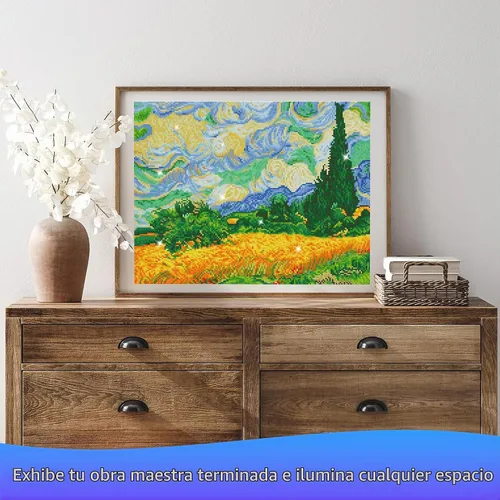 Vista 6 de Diamond Dotz Wheat Fields Van Gogh - Pintura de diamantes para adultos