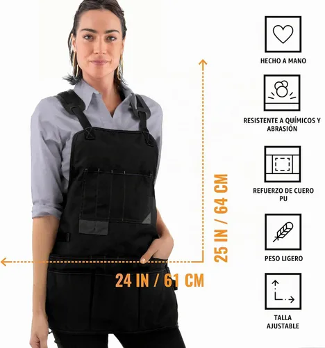 Vista 2 de Under NY Sky Delantal para herramientas, soporte magnético para puntas Negro