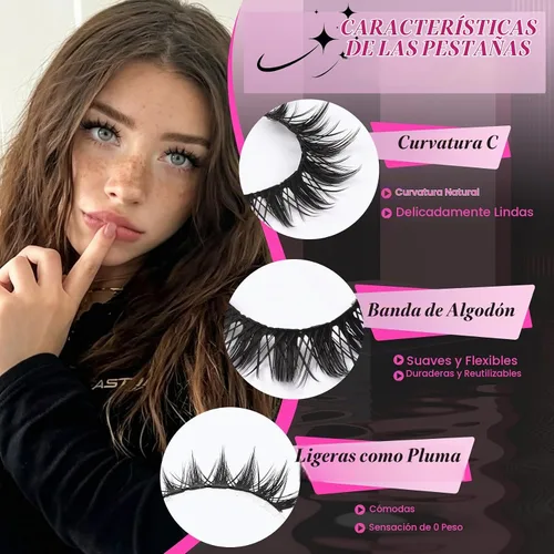 Vista 2 de Veleasha Manga Lashes Anime Pestañas postizas Tiras de pestañas puntiagudas
