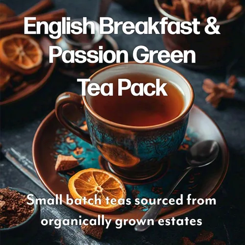 Vista 2 de MAUD'S - Paquete de Té Verde de Pasión Orgánico y Té English Breakfast Negro Orgánico, 48 unidades, Cápsulas Reutilizables de Porción Individual