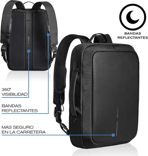 Vista 10 de XDDesign Bobby Bizz - Mochila antirrobo para laptop de 10 litros con funda acolchada para laptop de 15.6 pulgadas, bloqueo de contraseña Negro