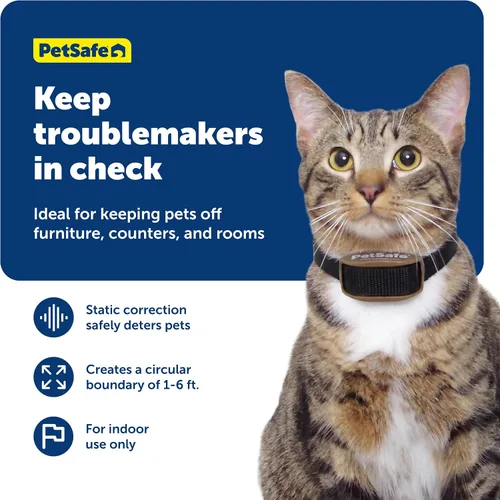 Vista 4 de PetSafe Pawz Away - Barrera para mascotas para interiores, funciona con pilas, área de contención invisible para interiores con collar ajustable