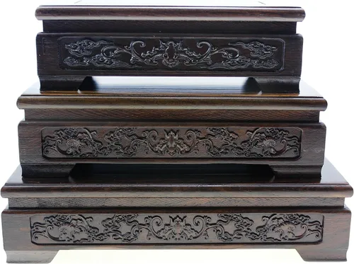 Vista 8 de Muebles orientales chinos de palisandro macizo Mahagony soporte de exhibición de madera base de madera rectangular con forma rectangular