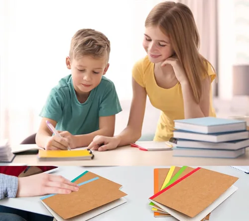 Vista 6 de Paquete de 12 cuadernos rayados con diario a granel, planificador de escritura con papel grueso, 60 páginas, 30 hojas, 21 x 13 cm para suministros