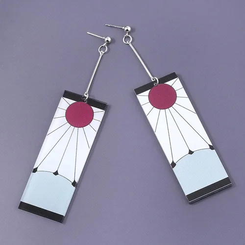 Vista 4 de Tanjiro - Aretes colgantes de anime Tanjirou, accesorios de Halloween, Acrílico