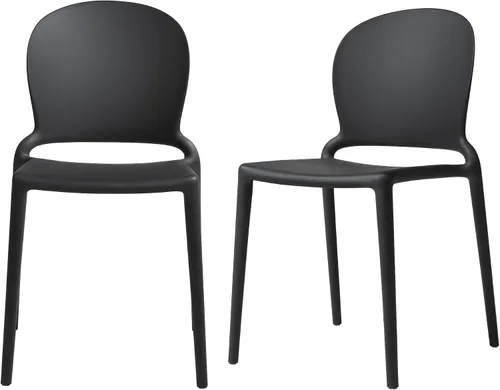 Vista 18 de LESHI Silla de comedor moderna apilable de plástico con respaldo sin brazos para comedor, sala de estar, jardín, patio, balcón, escritorio