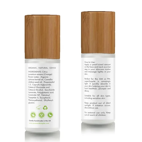 Vista 8 de Pure & Cimple SuperSupple Crema hidratante reparadora de barrera, crema facial orgánica de ceramida y péptido para piel seca y sensible, complejo