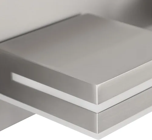 Vista 4 de SineRise - Moderna lámpara LED para tocador de baño (2 luces, 39.4 cm, regulable), iluminación de pared de baño moderna de acrílico cepillado sobre