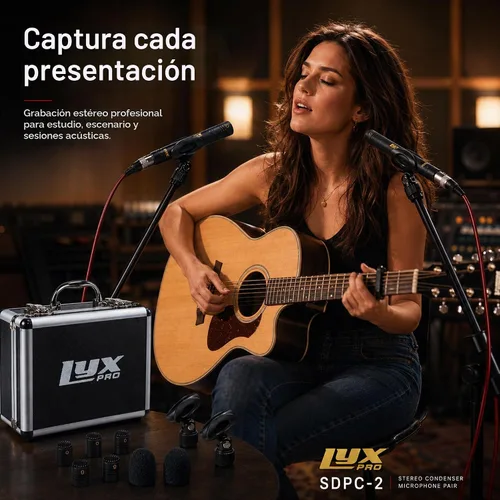 Vista 8 de LyxPro SDPC-2 Par Estéreo de Micrófonos de Condensador Tipo Lápiz/Vara para Instrumentos, Cápsulas Intercambiables Omni, Cardioide y Súper Cardioide