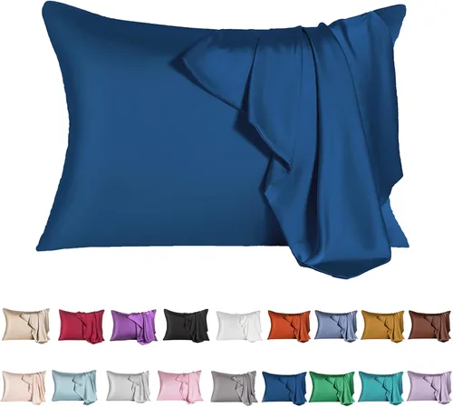 Vista 10 de Funda de almohada de seda de morera para cabello y piel - Funda de almohada de seda refrescante con cremallera oculta, de doble lado, suave