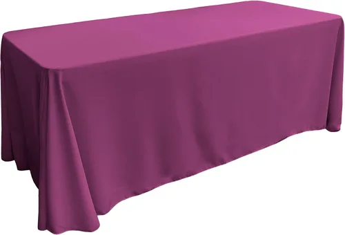 Vista 47 de LA Linen Mantel rectangular lavable de popelín de poliéster, resistente a las manchas y a las arrugas, cubierta de mesa 60x84, mantel de tela