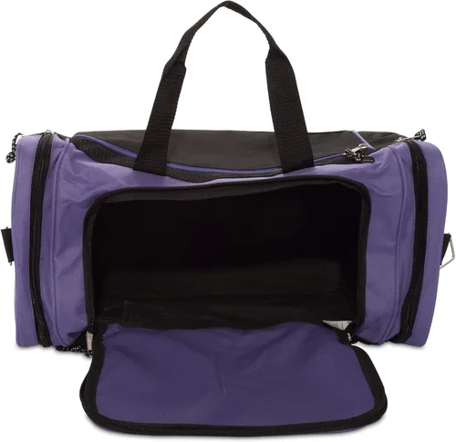 Vista 5 de DALIX - Bolsa deportiva para gimnasio y viajar de 19pulgadas, color negro, rojo, rosa, morado, azul marino, gris y azul, Púrpura), DF-019-Purple