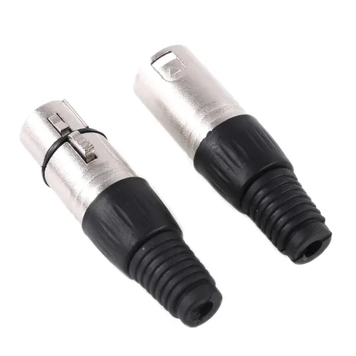 Vista 7 de Glarks Paquete de 20 conectores XLR de 3 pines macho/hembra, micrófono de audio, conector de enchufe de audio, carcasa plateada negra