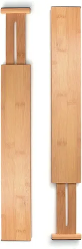 Vista 8 de Bambüsi divisores ajustables para cajones de cocina. Artesanal, 100% bambú natural.