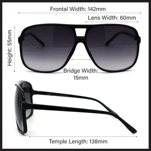 Vista 6 de SA106 Lentes de sol deportivas para hombre de plástico fino y grande