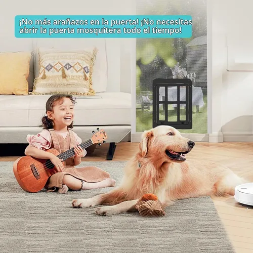 Vista 5 de Ownpets Puerta mosquitera para perros de 11 x 13, solapa magnética con Negro