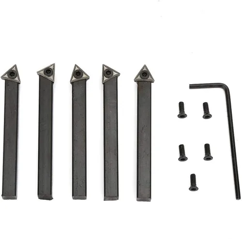 Vista 3 de Juego de 5 piezas de insertos de carburo indexables de 1/4 pulgadas, broca de herramientas de torno de carburo, broca de inserción de herramientas