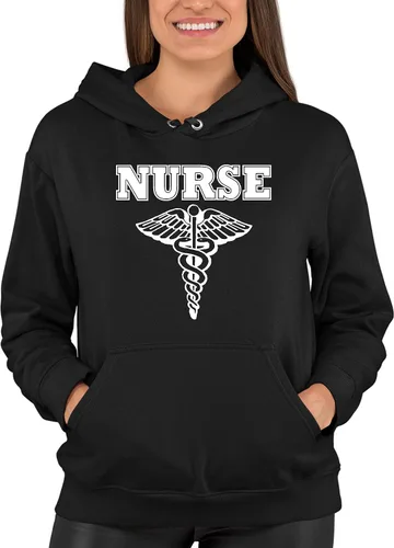 Vista 5 de Go All Out Sudadera con capucha con logotipo de enfermera para hombre y mujer