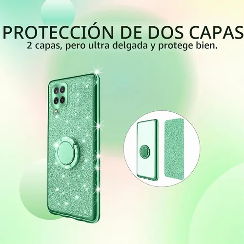 Vista 7 de Funda para Samsung Galaxy A12, A12 Samsung Phone Case para mujer con purpurina de cristal suave TPU transparente de lujo Bling Funda protectora