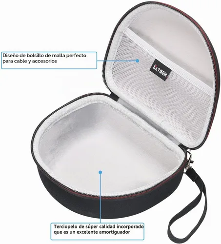 Vista 4 de Funda para Sony MDR7506 Profesional Diafragma Grande Auriculares Gris 1. Negro + gris