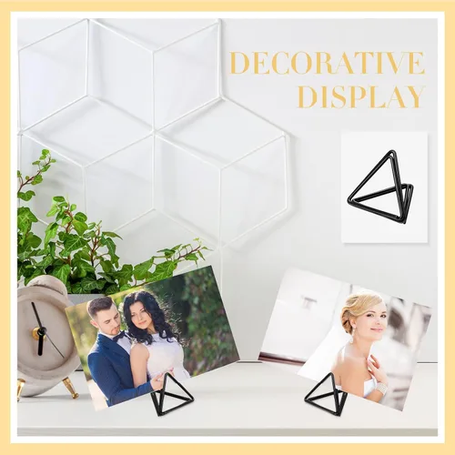 Vista 6 de Epakh 100 tarjeteros de lugar para tarjetas de mesa para boda, forma triangular, número de mesa, clips de imagen, soporte para centro de mesa