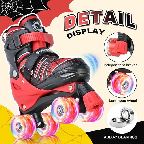 Vista 4 de SULIFEEL - Patines ajustables para niños para niños de 3-5, 5-8, 6-12 años con ruedas iluminadas ajustables de 4 tamaños, el mejor regalo para niños