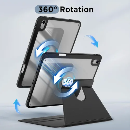 Vista 3 de CACOE Funda giratoria 360 para iPad (A16) de 11ª/10ª generación con soporte para lápices 2025/2022 de 11/10.9 pulgadas, a prueba de golpes