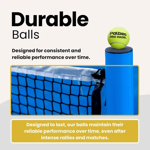 Vista 6 de Palbea PRO Padel Balls. 6/12/24 Tubes of 3 Padel Tennis Balls FIP Approved. Paddle Balls Made of HV Felt for Training and Tournament. Suitable for