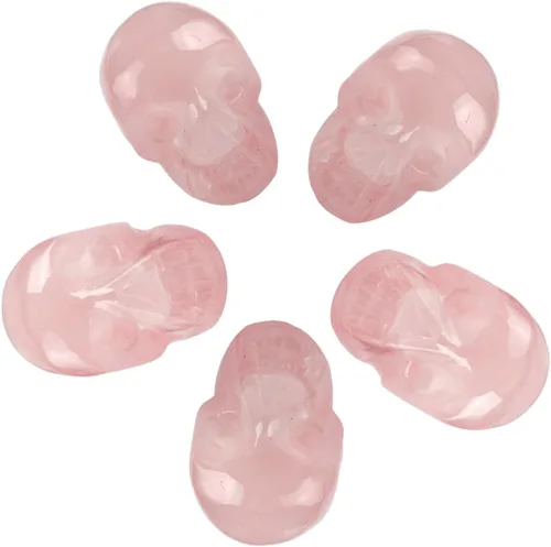 Vista 10 de mookaitedecor 5 figuras de calavera de cristal de labradorita, 1 pulgada Gris