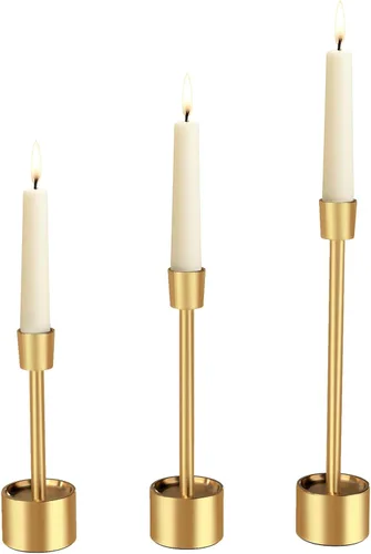 Vista 10 de YUMORE Portavelas pequeños – Soportes de acero inoxidable sólido para Halloween, centros de mesa de boda, mesa de comedor, decoración de repisa