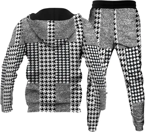 Vista 4 de Conjunto deportivo de 2 piezas con capucha y pantalones deportivos para hombre, conjunto deportivo casual de manga larga