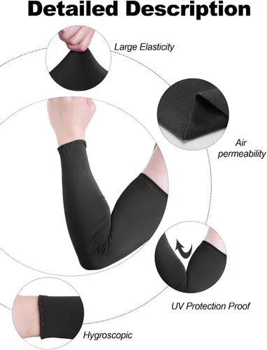 Vista 6 de Bememo 16 pares de mangas de brazo para hombres y mujeres, protección UV, mangas refrescantes para brazos, fundas para brazos