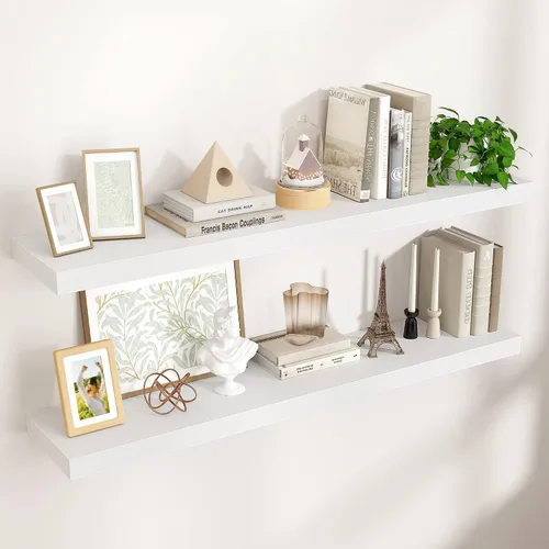 Vista 21 de Estantes flotantes cuadrados para pared de 8 pulgadas de ancho x 8 pulgadas de profundidad x 1.2 pulgadas de alto, pequeños estantes de pared