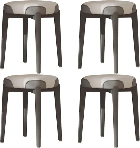 Vista 13 de Sillas de comedor de madera maciza, silla de cocina apilable, sillas de comedor, silla acolchada Simplicity, estructura de mortaja y espiga para Gris