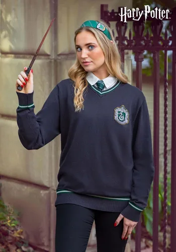 Vista 2 de Fun Costumes Suéter de uniforme de Harry Potter Slytherin para adultos