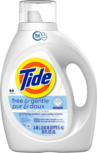 Vista 11 de Tide Free & Gentle - Detergente líquido suave para ropa, 64 cargas