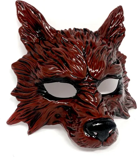 Vista 9 de Máscara de lobo de estilo steampunk, aterrador, terror, diablo, lobo, mascarada, disfraz de Halloween, cosplay, fiesta Negro