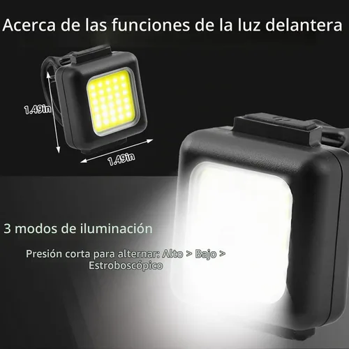 Vista 5 de Juego de luces de bicicleta para montar de noche, luz recargable