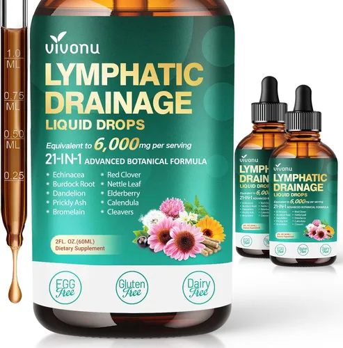 Vista 16 de Gotas de drenaje linfático 21 en 1 para liposomal, 6000 mg Suplemento de apoyo del sistema inmunológico y linfático para mujeres y hombres