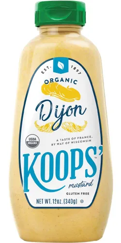 Vista 15 de Koops' Mostaza Dijon orgánica – Condimento Dijon, sin gluten, kosher, sin OMG, salsa de mostaza orgánica certificada por USDA, fabricado